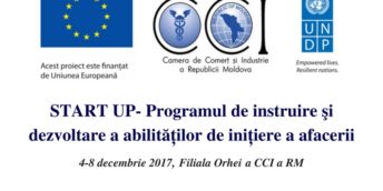 Filiala Orhei a CCI a RM dă startul înscrierii la ”Programul de instruire și dezvoltare a abilităților de inițiere a afacerii”